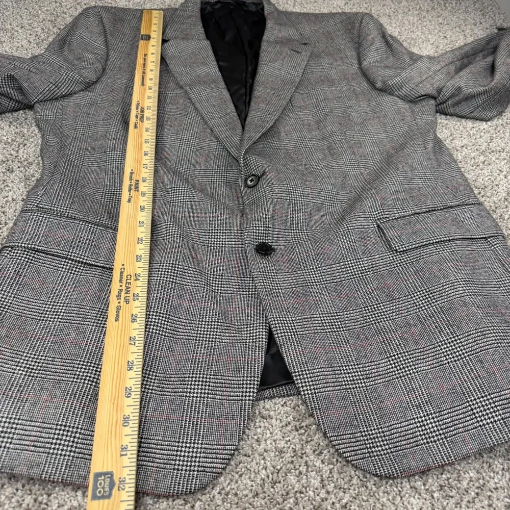 Brooks Brothers Loro Piana Wool Blazer Mens 46 Regular Grey‎ Glen Plaid